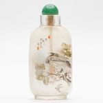 Chinese Snuff Bottle Hawk Pine Tree Peking Glass Translucent Auspicious Objects