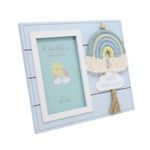 Photo Frame Wood Picture Rainbow Macrame Blue Little Man Petit Cheri Display