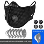 Carbon Filter Face Mask with Valve - Breathable, Reusable for Sports & Outdoors