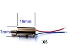 5 x Micro Mini Vibration Vibrator Motor PCB Mount  7 x 16mm 1.5-5V DC DIY