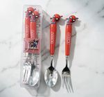 1set Spiderman Cartoon Fork Spoon Set Storage Box Tablewar Children Tableware