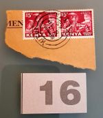 Kenya 1963 independence issue Broken U 15c used ERROR HARIASTAMP Varieties