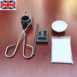 6pcs Torch Melting Kit Set Gold & Silver Crucible Tong Graphite Ingot Mold UK