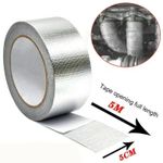 Silver Exhaust Heat Wrap Manifold Downpipe High Temp Bandage Tape 5M*5cm UK