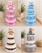 Baby 3 Tier Nappy Cake Baby Shower Gift Baby Hamper New Baby SALE DISCOUNTED