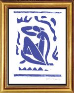 Henri Matisse Print "Blue Nude" Hand-Signed Limited Edition Linocut with COA 