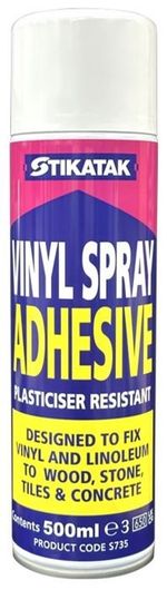 Spray Adhesive Glue for Sticking Vinyl and Linoleum Floors Tiles Stikatak 500ml