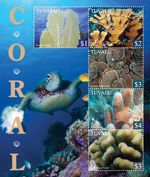 CORAL REEFS Sea & Marine Life MNH 5v-Stamp Sheet (2021 Tuvalu)