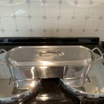 INOX ITALY FISH POACHING TIN 50cm /20” Stainless Steel Fish Poacher Lid & Insert