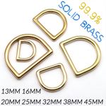D Rings 13MM 16MM 20MM 25MM 32MM 38MM 45MM Ring Solid Brass D Dee Rings
