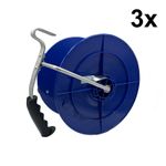 3 x 1:1 Geared Reel Electric Fencing Tape and Wire Handheld Mounted equestrian