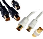 Coaxial TV Aerial Cable Extension RF Fly Lead Digital Male to Male Coax 1m - 50m