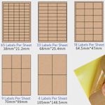 Kraft Paper A4 Labels - Rectangle - Brown Inkjet Laser Stickers Printing
