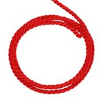 Twisted Cord Trim, 5 Yard 3.5mm 3-Ply Twine Braided Rope Thread, Bright Red