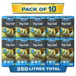 250L Garden Top Soil 10x25L Lawn Turf Grass Seed Beds Borders Soil Mix