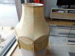Vintage Pale Gold Damask Lampshade with Fringe & Tassels