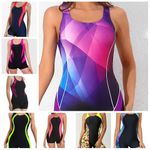 Swimming Costume One Piece Racerback Boyleg Athletic Swimsuit Size 8 S - 24 5XL