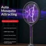 Rotating Head Bug Zapper Racket Rechargeable Electric Fly Swatter Mosquito Lamp