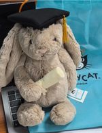 Jellycat Bashful Bunny Graduation Outfit Brand New With Tags & Dust Bag/