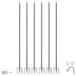 Iron Festoon Poles 0.6-2.5M Black Metal Garden Bird Feeder Hanging Crook