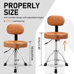 Drum Throne with Backrest Hydraulic Adjustable Height Heavy Duty Saddle