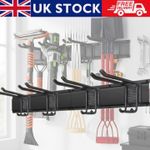 2x Garage Garden Tool Holder Storage Rack Shed Wall Mounted Organiser Long Hooks