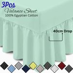 100% Egyptian Cotton 400TC Luxury Bed Valance Cover-3PCS Valance Sheet Set