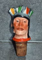 Red Indian Ceramic  Spirit pourer possibly German Porzellan 9cms  high