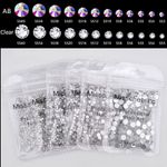 Crystal AB Clear Rhinestone Flat Back Loose Diamante Glass Gems Nail Art Craft