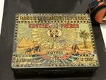 Vintage lithographed tin cigarette box 'Coutarelli Frères' from Egypt