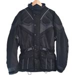 Triumph Motorcycle Jacket Black Nylon Leather Size M