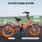 16 Inch Tricycle Kids Bike 1 Speed Trike 3-Wheel Bicycle w/ Basket Road Bike