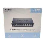 D-Link DES-108/B 8-Port Fast Ethernet Unmanaged Metal Desktop Switch 10/100 Mbit