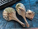 Vintage Art Deco Style Brush & Mirror Scalloped Style Silver Plated