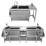 Cocktail Bar Stations Stainless Steel Fully Insulated Ice Well Speed Rail Shelf