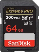 SanDisk 64GB Extreme PRO SDXC UHS-I V30 U3 200MB/s 4K Memory Card C10