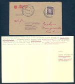 AUSTRALIA 1946 NO 7 ADV BASE PO WITH VARIOUS REDIRECTS RETURNED TO TOROKINA
