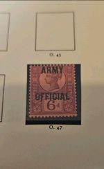 "Army Official" stamp (Queen Victoria 6d Purple on Rose-Red)