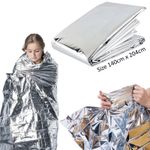 LARGE EMERGENCY THERMAL FOIL SPACE BLANKET 2M Waterproof Survival Camping Cover