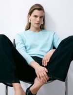 Marks & Spencer Womens Soft Turquoise Cashmere Crew Long sleeved Jumper - M&S