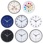 12" Round Wall Clock Silent Non Ticking Clocks for Living Room Bedroom Kitchen