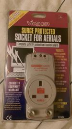 Vivanco Surge Protected Socket For Aerials (with RFI protection and audio alarm)