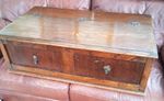 Early 20th century oak blanket box with hinged lid and vacant interior
