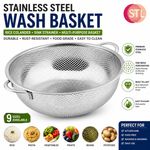 Stainless Steel Wash Basket Rice Colander Strainer, Spaghetti Metal Sink Mesh UK