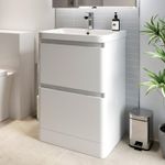 Avox Forma White Gloss Freestanding Vanity Unit with Basin - 600mm
