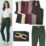 Womens Stretch Smart Pull On Slim Fit Ladies Office Work Trousers Pants Leggings