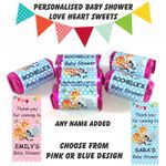 Personalised Mini Love Hearts Baby Shower Sweets Thank you for coming any name