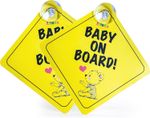 2 x  Baby on Board Car Signs Child Children Window Suction Cup Safety Warning UK