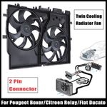 RADIATOR TWIN COOLING FAN FOR CITROEN RELAY DUCATO PEUGEOT BOXER 2.0 2.2 1250H4