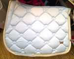 PS of Swedenlight Blue With Gold Trim Jump.saddle Pad FULL EUC